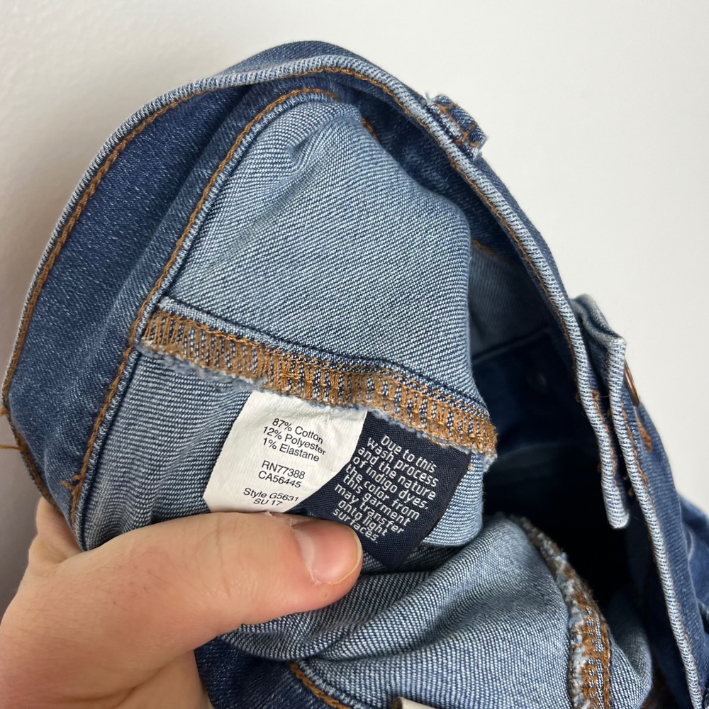J.Crew Stretch Denim Button‎ Front Mini Skirt Dark Wash Blue Womens size 00 - Picture 4 of 5